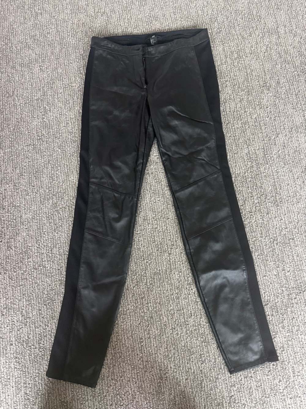 H&M Black Faux Leather Skinny Jeans
